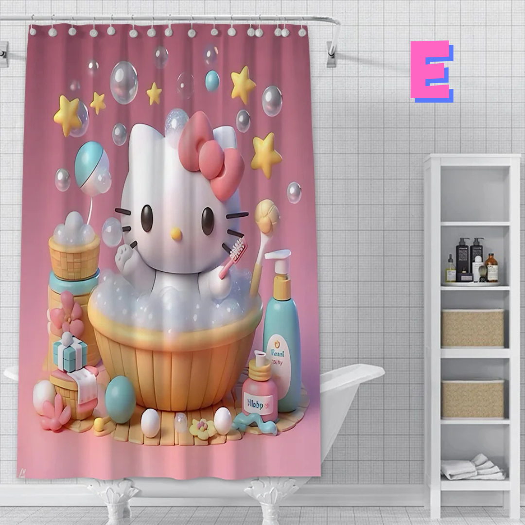 Pink Hello Kitty BUBBLE Shower Curtain