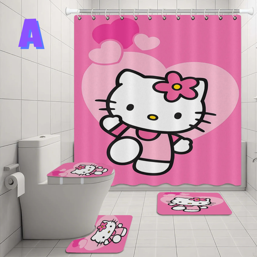 Pink Hello Kitty Shower Curtain Set