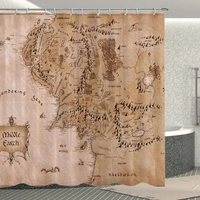 Thumbnail for Pink Middle Earth Map Shower Curtain
