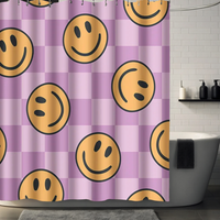 Thumbnail for Pink Smiley Shower Curtain