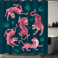 Thumbnail for Pink Tiger Shower Curtain
