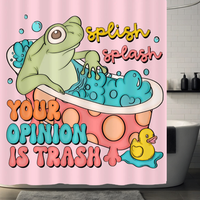 Thumbnail for Pink Unimpressed Frog Shower Curtain