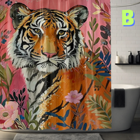 Thumbnail for CUTE Pink and Orange Tiger Shower Curtain