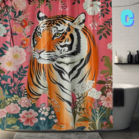 Thumbnail for BOHO Pink and Orange Tiger Shower Curtain