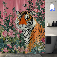 Thumbnail for Pink and Orange Tiger Shower Curtain
