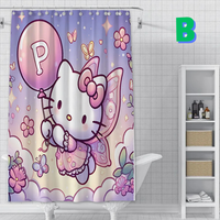 Thumbnail for Purple Hello Kitty Shower Curtain WITH BUTTERFLY WINGS