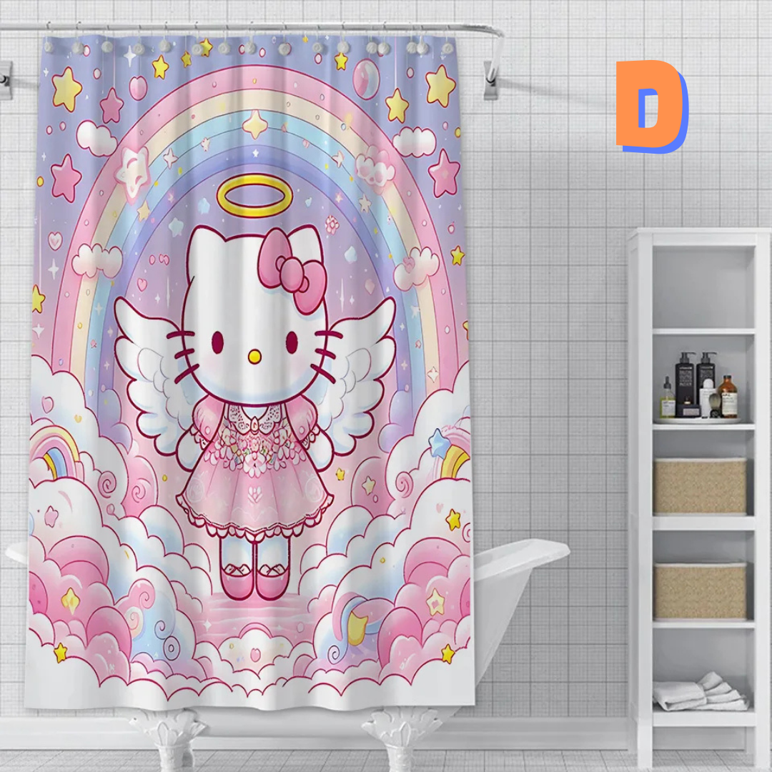 Purple Hello Kitty Shower Curtain WITH RAINBOW