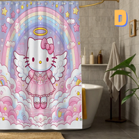 Thumbnail for Purple Hello Kitty Shower Curtain WITH RAINBOW