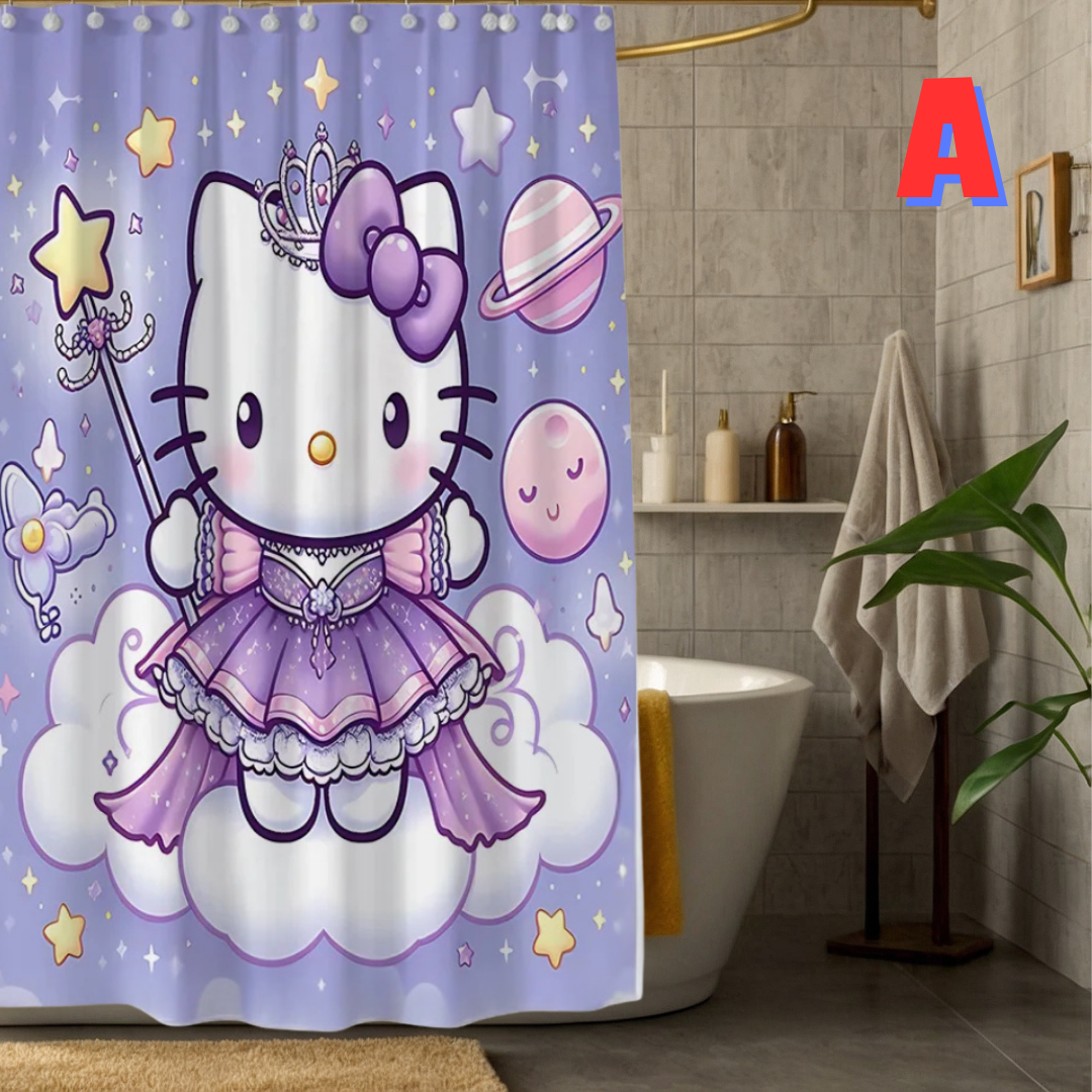 Purple Hello Kitty Shower Curtain