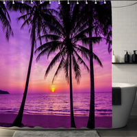 Thumbnail for Purple Palm Tree Shower Curtain