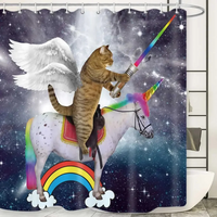 Thumbnail for Rainbow Cat Shower Curtain 