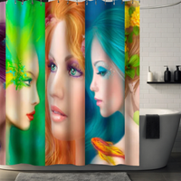Thumbnail for Rainbow Hair Girl Shower Curtain