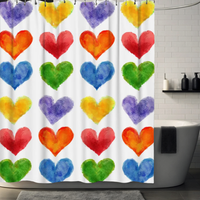 Thumbnail for Rainbow Heart Shower Curtain