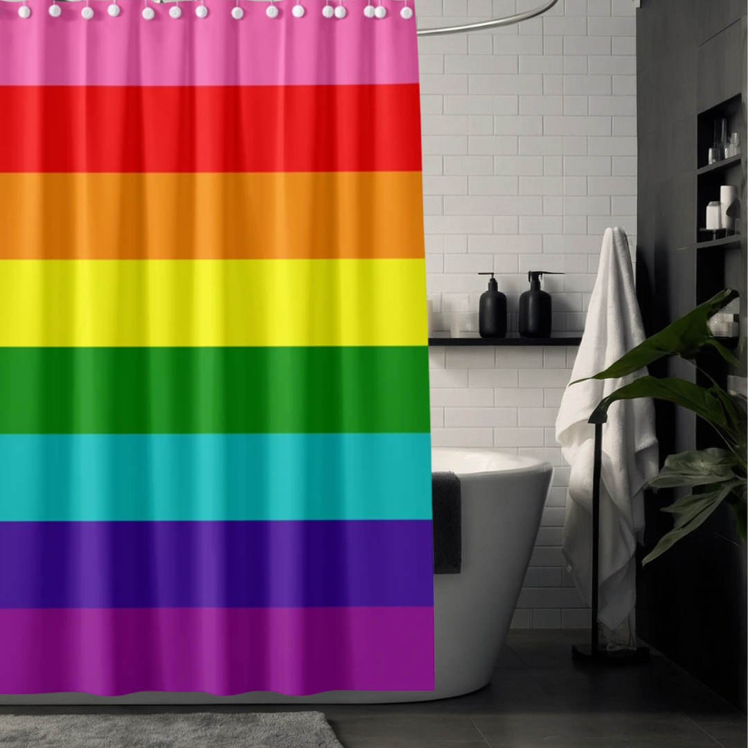 Rainbow Stripe Shower Curtain