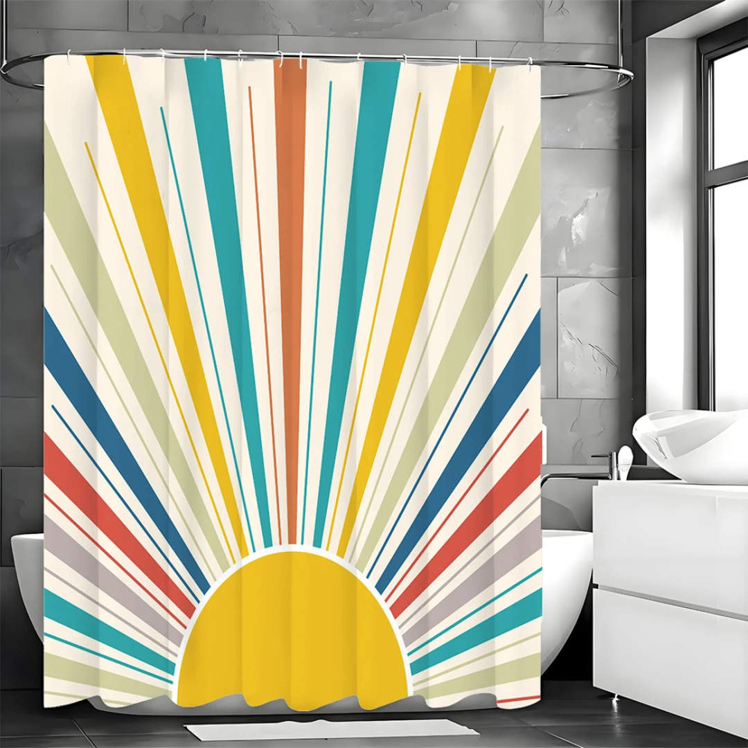 Rainbow Sun Shower Curtain