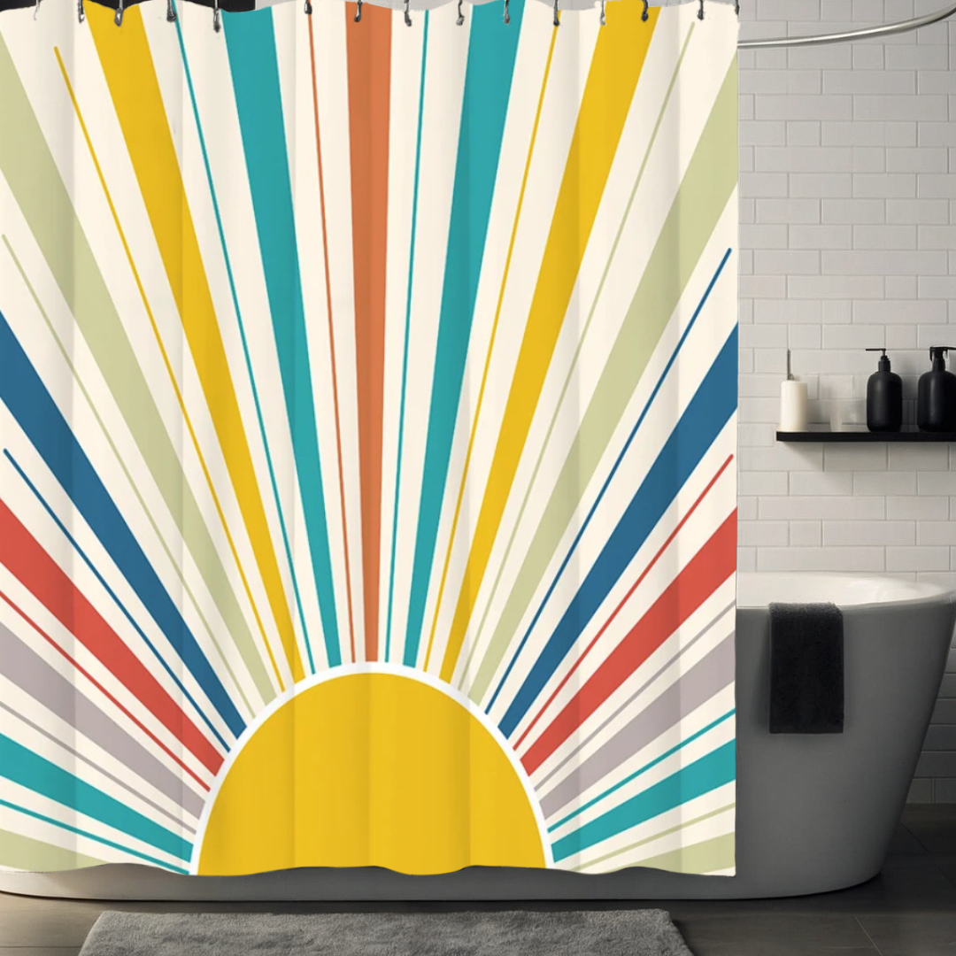 Rainbow Sun Shower Curtain