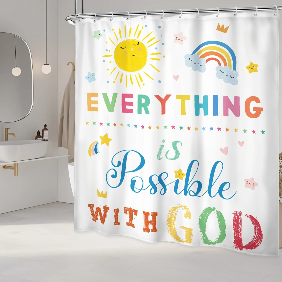 christian Rainbow Sunshine Shower Curtain 