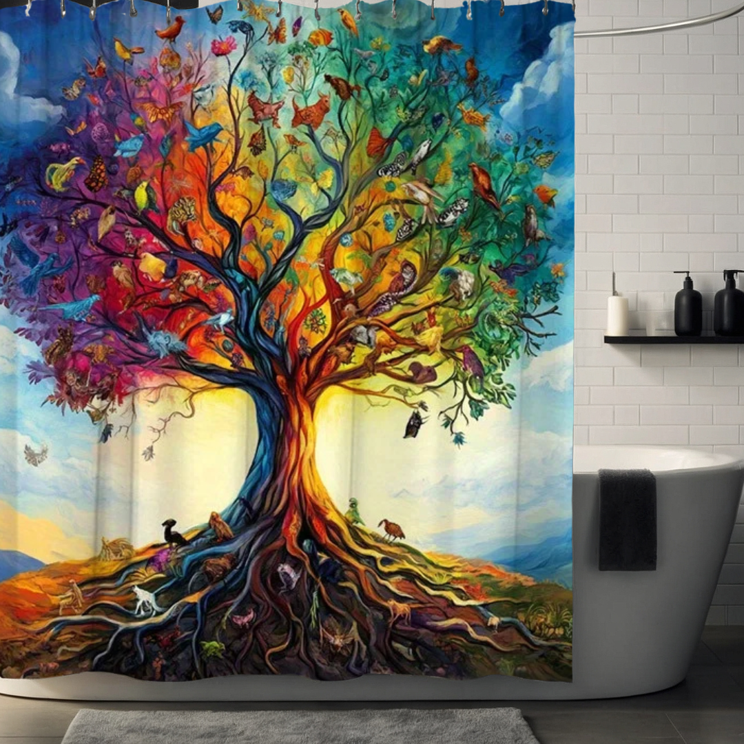 Rainbow Tree of Life Shower Curtain