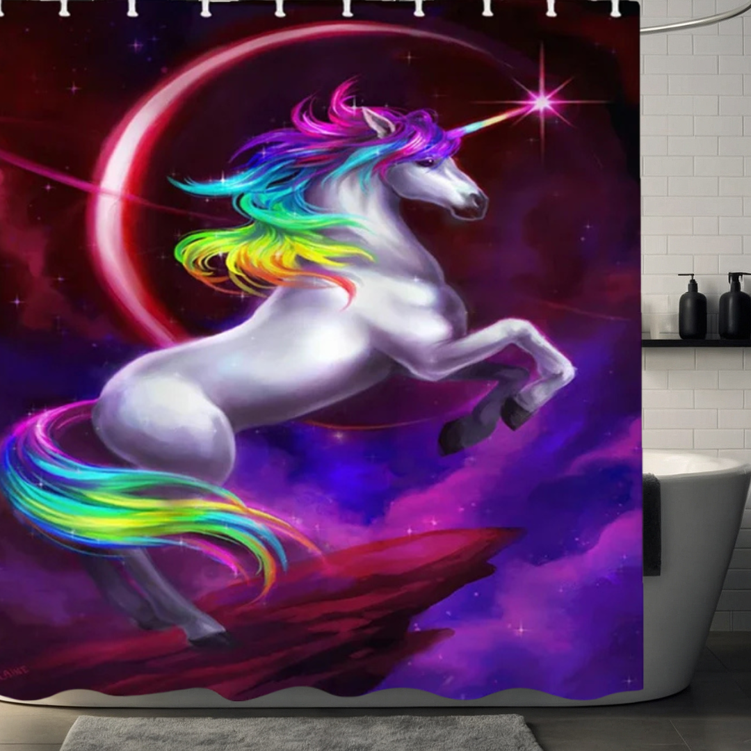 Rainbow Unicorn Shower Curtain