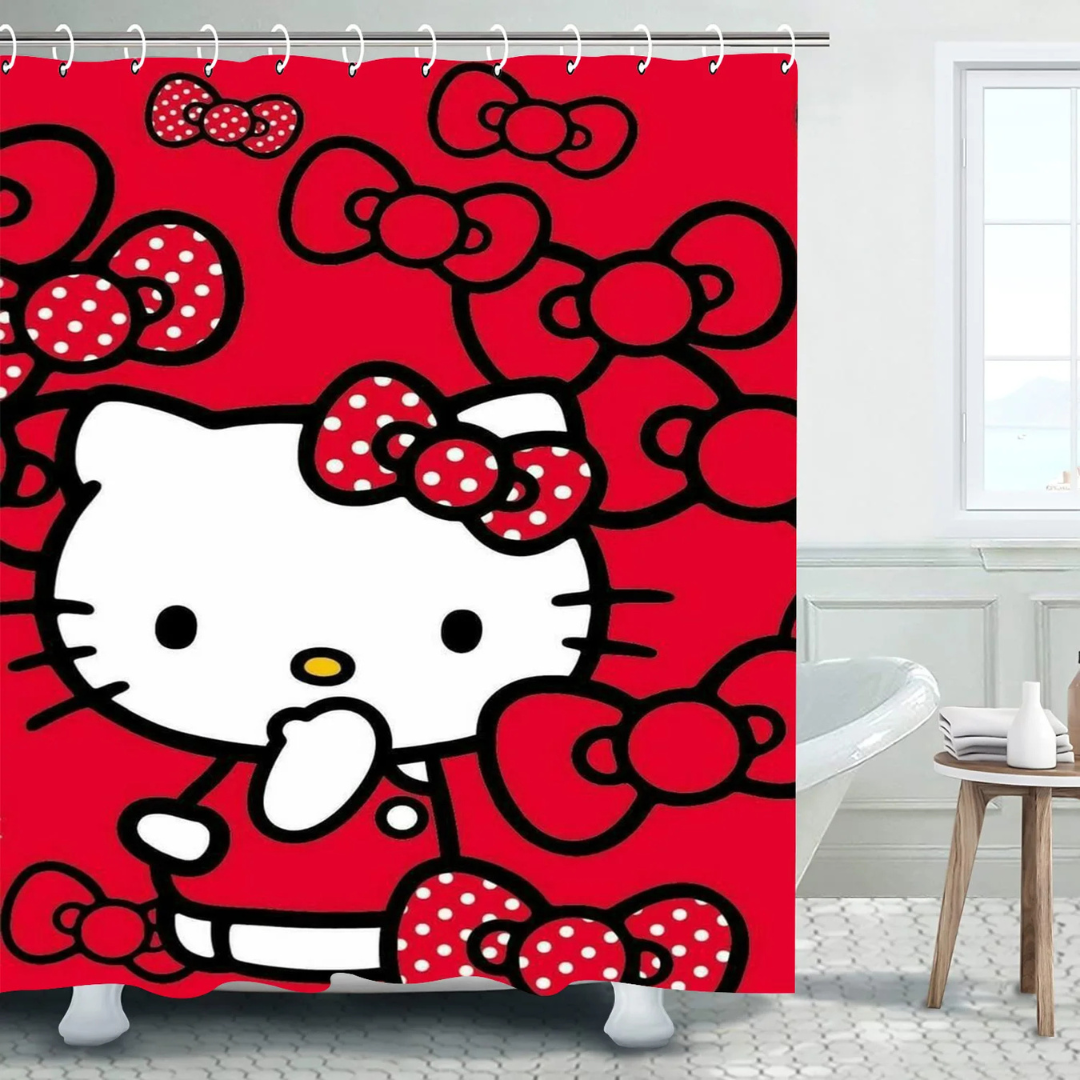 Red Hello Kitty Shower Curtain
