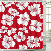 Thumbnail for Red Hibiscus Shower Curtain