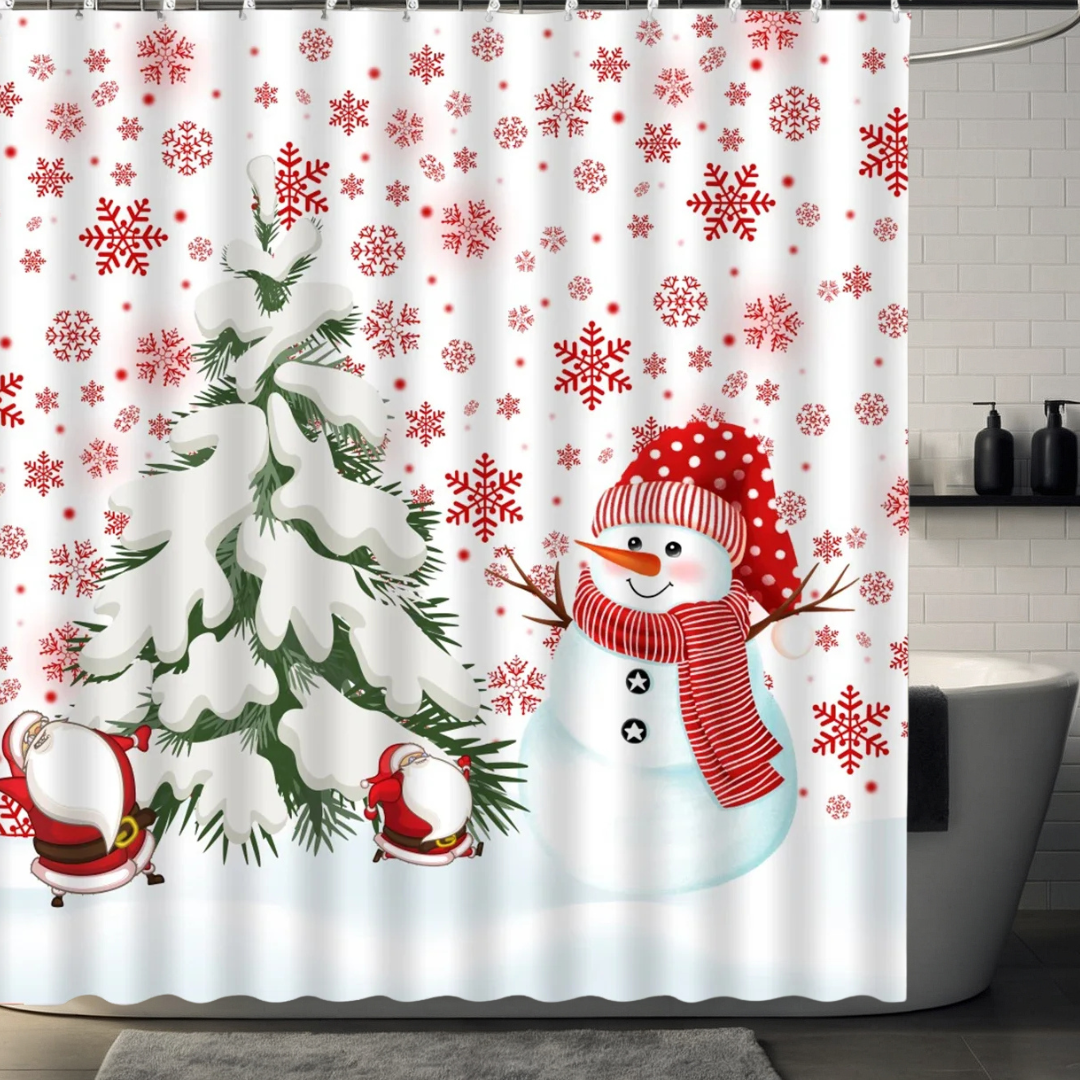 Red Snowflake Shower Curtain