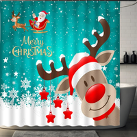 Thumbnail for Reindeer and Snowflakes Shower Curtain