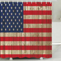 Thumbnail for Rowan Vintage American Flag Shower Curtain
