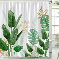 Thumbnail for Ruby Coastal Monstera Shower Curtain

