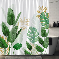 Thumbnail for Ruby Coastal Monstera Shower Curtain