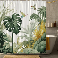 Thumbnail for Ruby Monstera Plant Shower Curtain