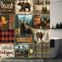 Thumbnail for Rustic Farmhouse Bear Shower Curtain