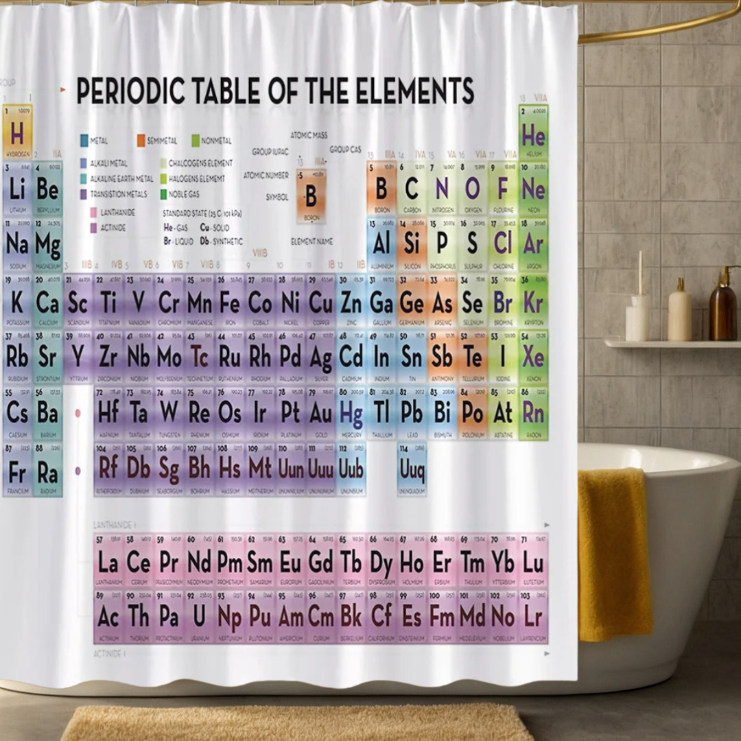 Rutherford Periodic Table Shower Curtain