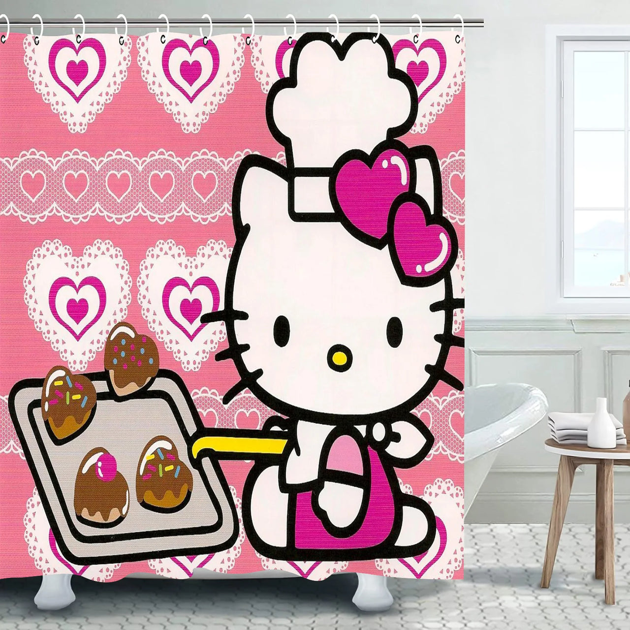 Hello Kitty Pastries Shower Curtain
