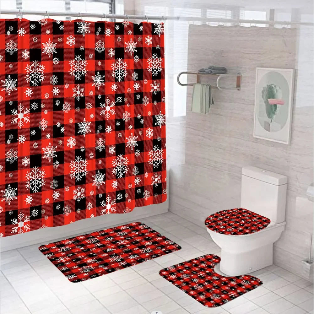 Snowflake Shower Curtain Set