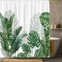 Thumbnail for Sage Breeze Monstera Shower Curtain