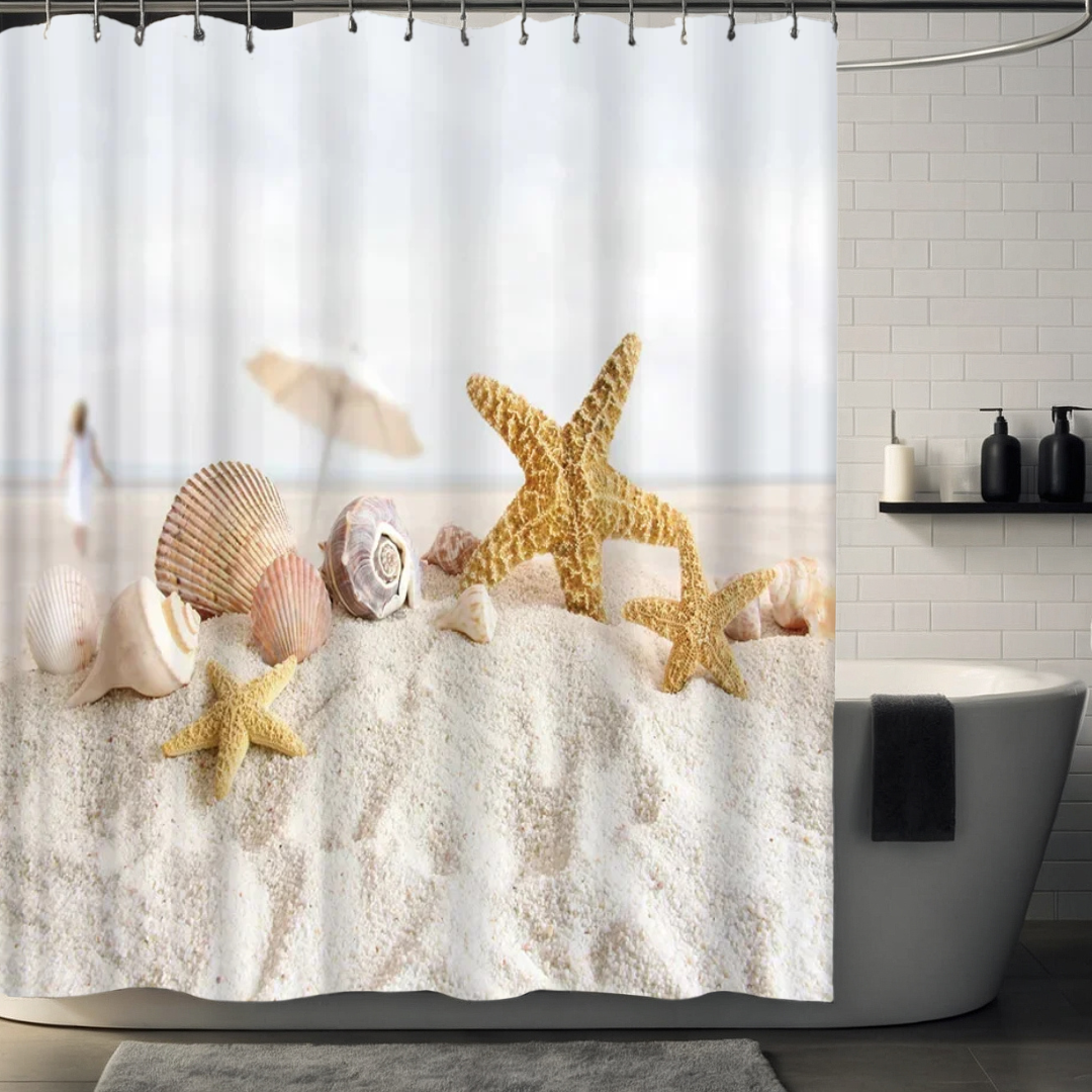 Sandy Starfish Shower Curtain