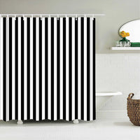 Thumbnail for black and white striped shower curtain