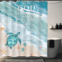 Thumbnail for Sea Turtle Starfish Shower Curtain