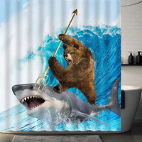 Thumbnail for Shark Bear Shower Curtain