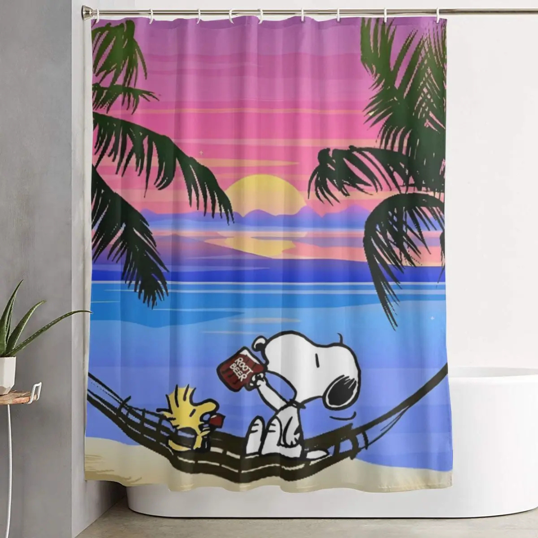 Snoopy Beach Shower Curtain