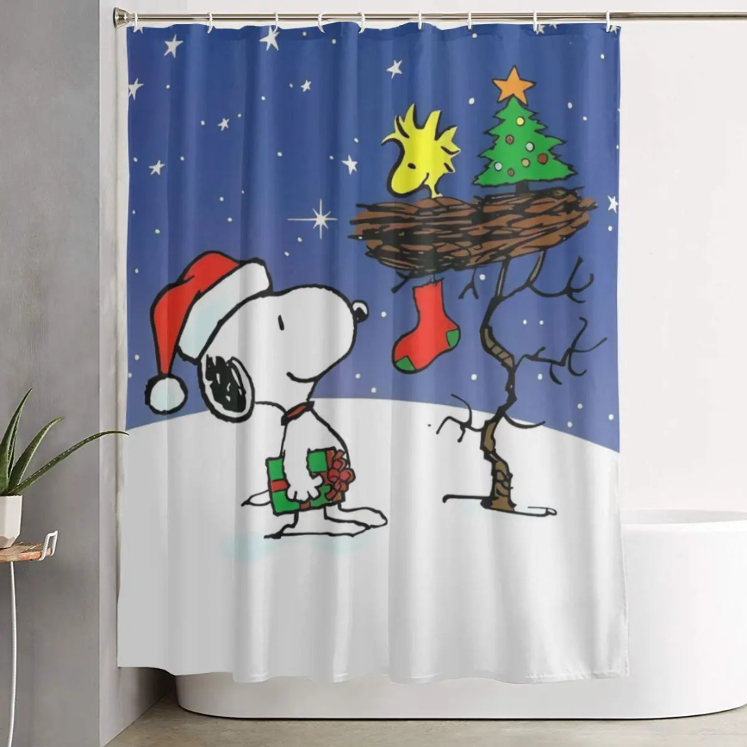 Snoopy Christmas Shower Curtain