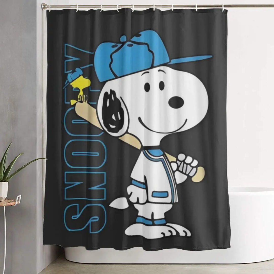 Snoopy Baseball Shower Curtain