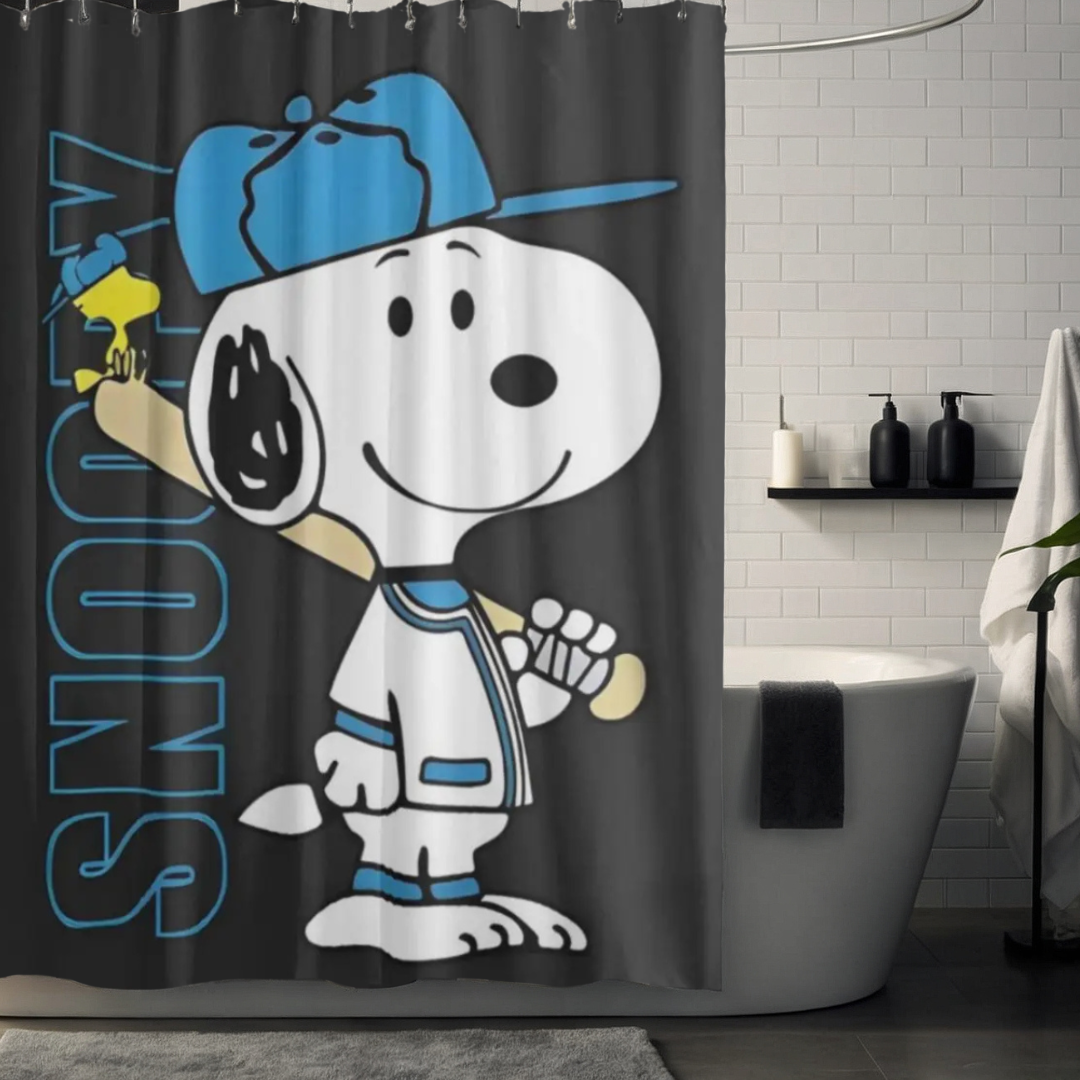 Snoopy Baseball Shower Curtain