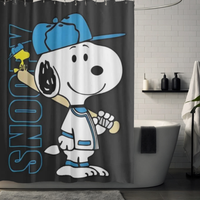 Thumbnail for Snoopy Baseball Shower Curtain