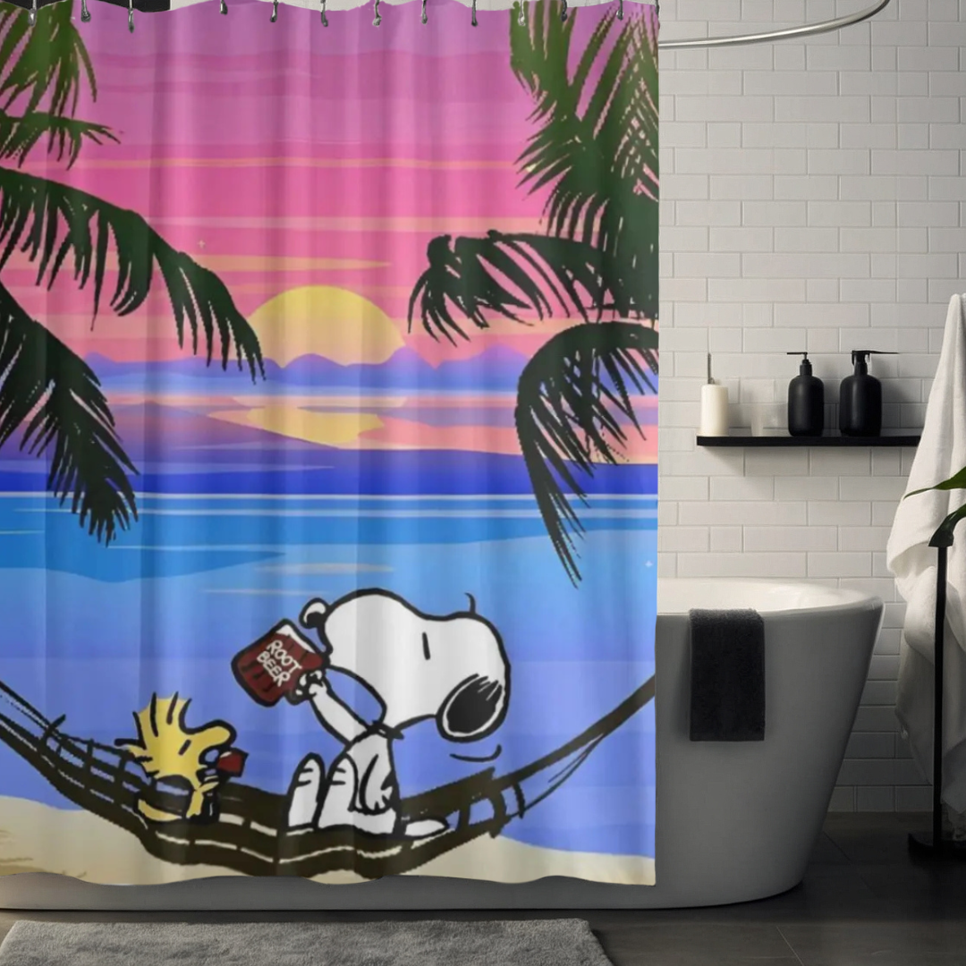 Snoopy Beach Shower Curtain