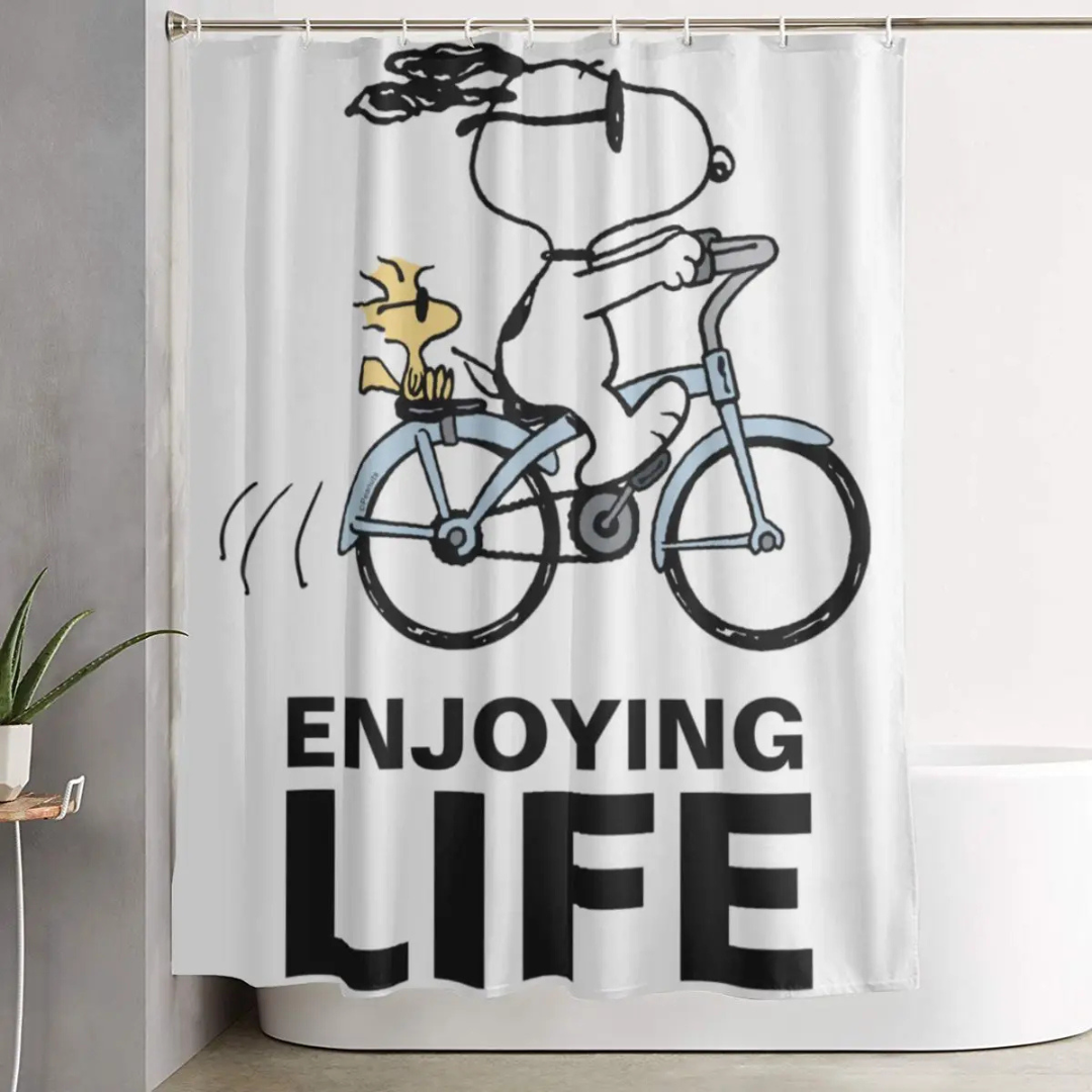 Snoopy Bicycle Shower Curtain