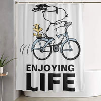 Thumbnail for Snoopy Bicycle Shower Curtain