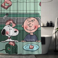 Thumbnail for Snoopy Heart Toast Shower Curtain
