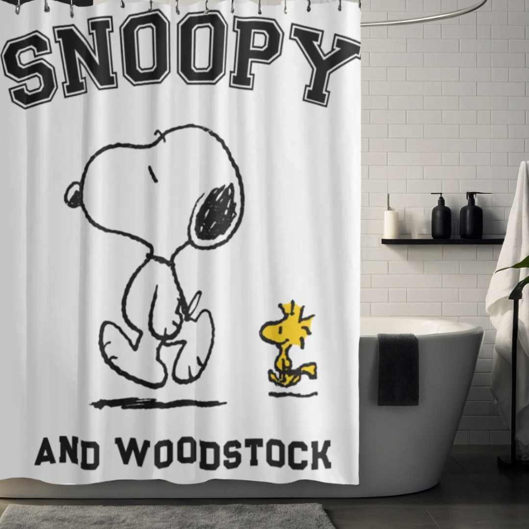 Snoopy and Woodstock Shower Curtain